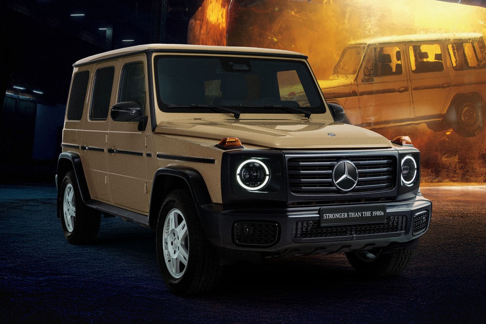 メルセデス・ベンツ Gクラス 50万台生産記念特別仕様車「G 450 d エディション・ストロンガー・ザン・ザ 1980s」の雄姿。
