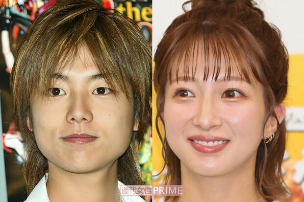 『中期のたまごクラブ』表紙を飾る第5子妊娠中の辻希美と夫の杉浦太陽。杉浦が辻のお腹に手を添え、夫婦揃って幸せそうな笑顔を見せる様子。