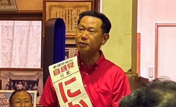 激戦区和歌山での参院選集会で支持を訴える二階伸康氏