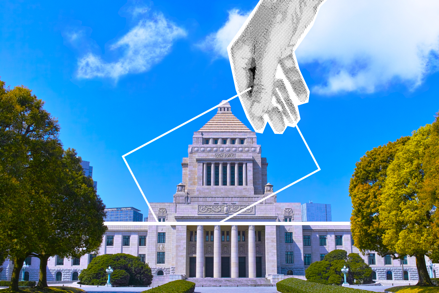 参議院選挙で投票する有権者の手元、日本の政治選択の瞬間を象徴