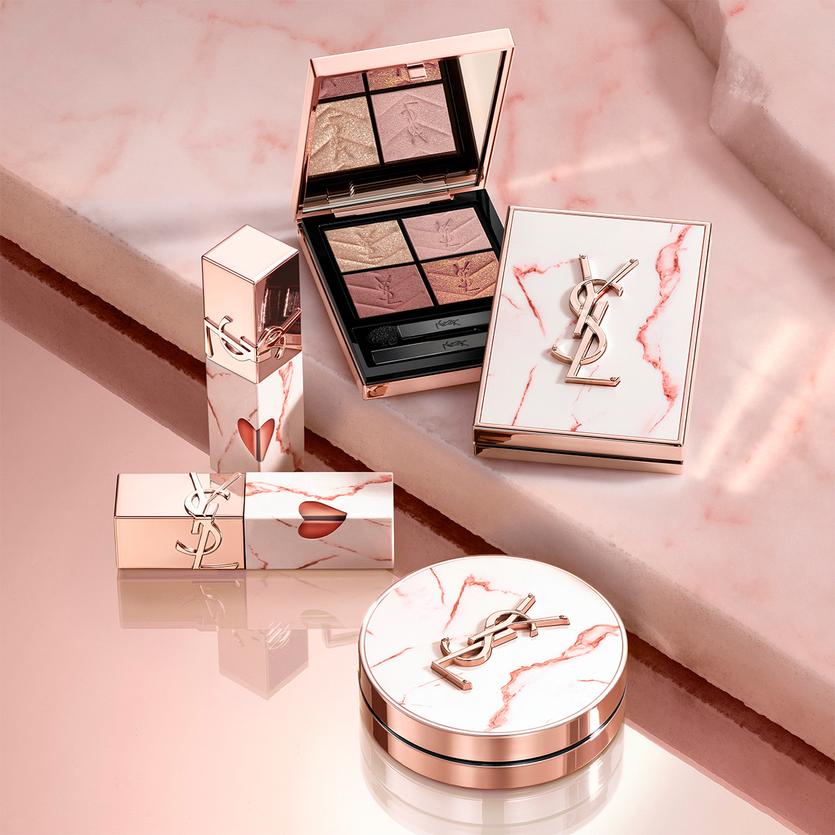 YSL 【スプリング限定色・限定パッケージ】アイシャドウ YSL「クチュール ミニ クラッチ」の春限定色をスウォッチ