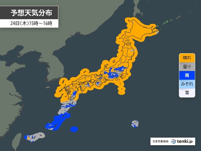 関東甲信における警報級の大雨が予想される地域の気象図