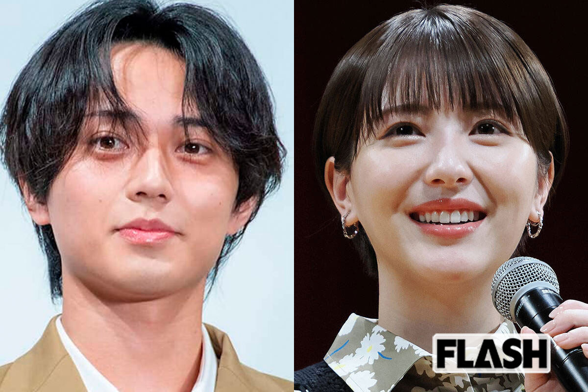 熱愛が報じられたKing & Prince永瀬廉と女優浜辺美波が並んで笑顔を見せる写真