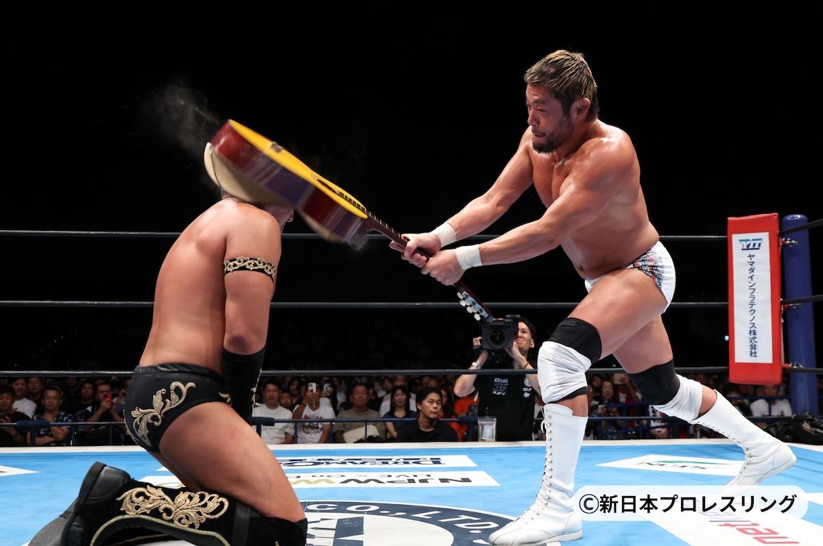 新日本G1】SANADAがギターでタイチを撃破！金丸も介入し反則の嵐