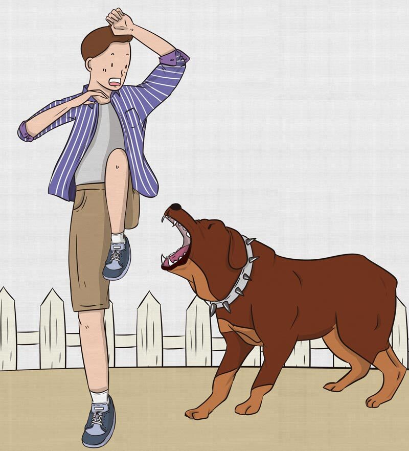 バリ島での狂犬病流行と警戒を促すイメージイラスト
