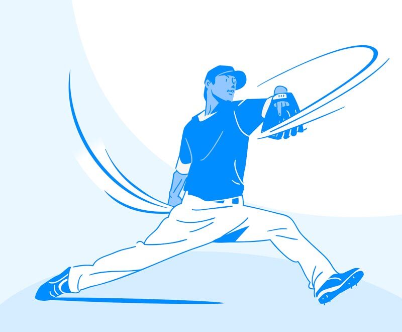 甲子園を目指す高校球児のイラスト