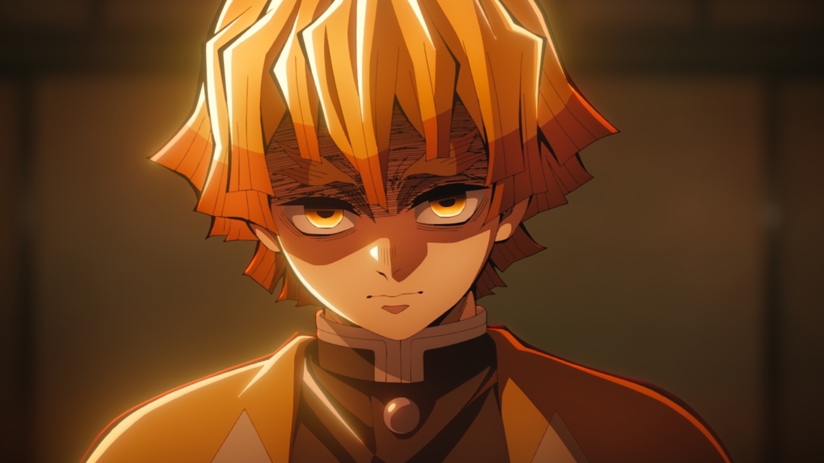 劇場版「鬼滅の刃」無限城編 第一章 猗窩座再来のメインビジュアル。我妻善逸と獪岳の因縁の対決が描かれる本作の象徴的な画像。