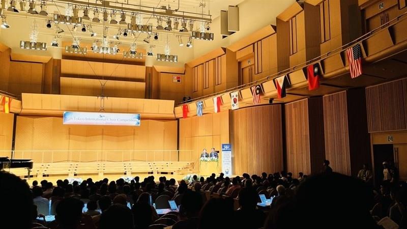 東京国際合唱コンクール会場の様子。中国からの圧力で台湾の国旗が撤去された後の大会2日目の光景。