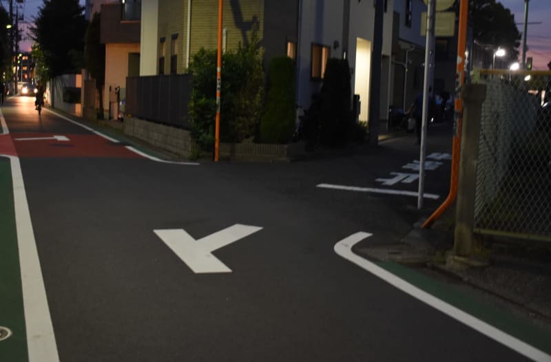 大学生が無免許運転で事故を起こした東京都世田谷区の現場写真