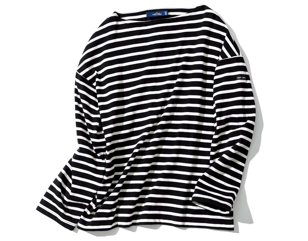 SAINT JAMES 白黒ストライプ カットソー 2025最旬【セント ジェームスの白黒ボーダー着回しコーデ】夏に