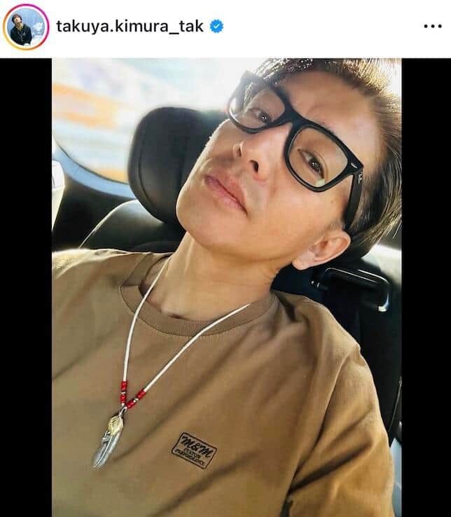 きむたく様 木村拓哉、ノースリーブのパーカー姿の自撮りショットとともに