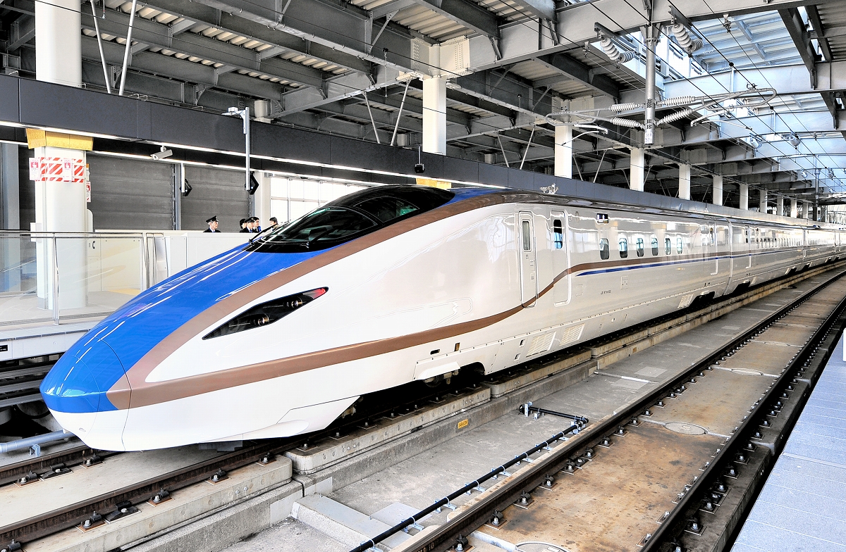 北陸新幹線　開業　のぼり旗 JR西日本W7系「かがやき」ペーパークラフトを3DCGで。 北陸