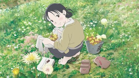 映画『この世界の片隅に』の主人公すずさんのイラスト、終戦80年を迎え再上映される作品の象徴として。