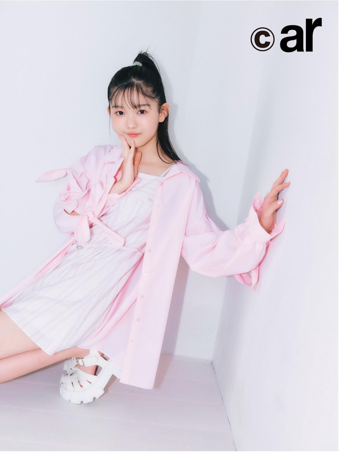 櫻坂46山川宇衣＞人生初のファッション誌撮影 桜色コーデ×ポニテ