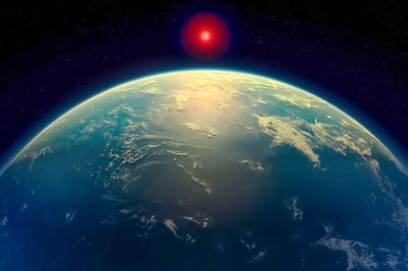 外惑星K2-18bが主星を公転する想像図。水が豊富で生命が存在する可能性が検討された惑星の姿