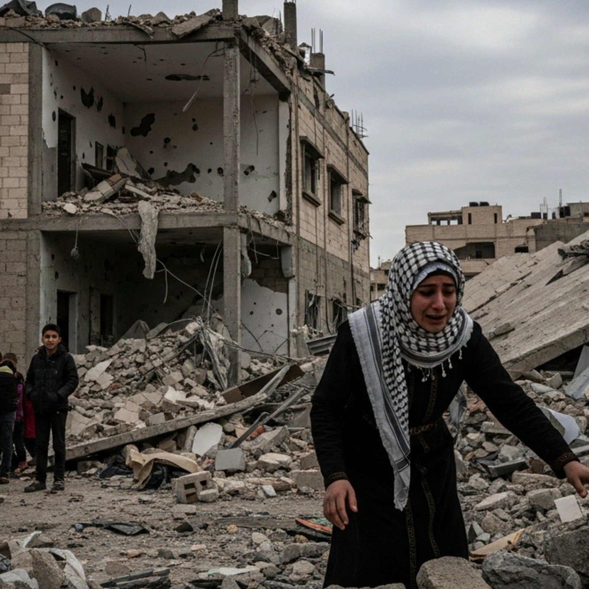 イスラエルによる攻撃で破壊されたパレスチナ・ガザ地区の街並み