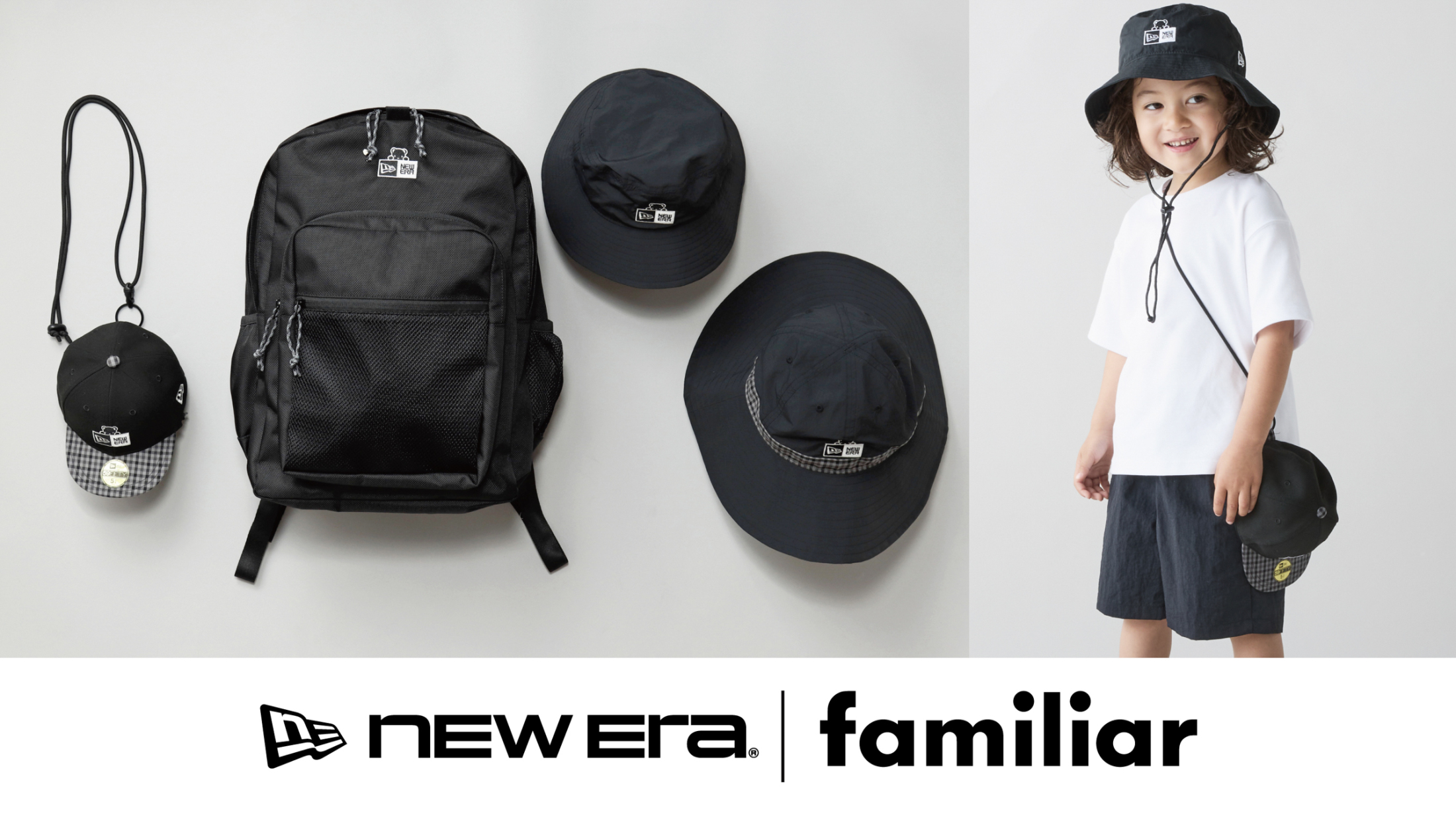 NEW ERA × familiar ニューエラ ファミリア リュックサック ファミリア × ニューエラ ニューエラロゴから顔を出したクマ