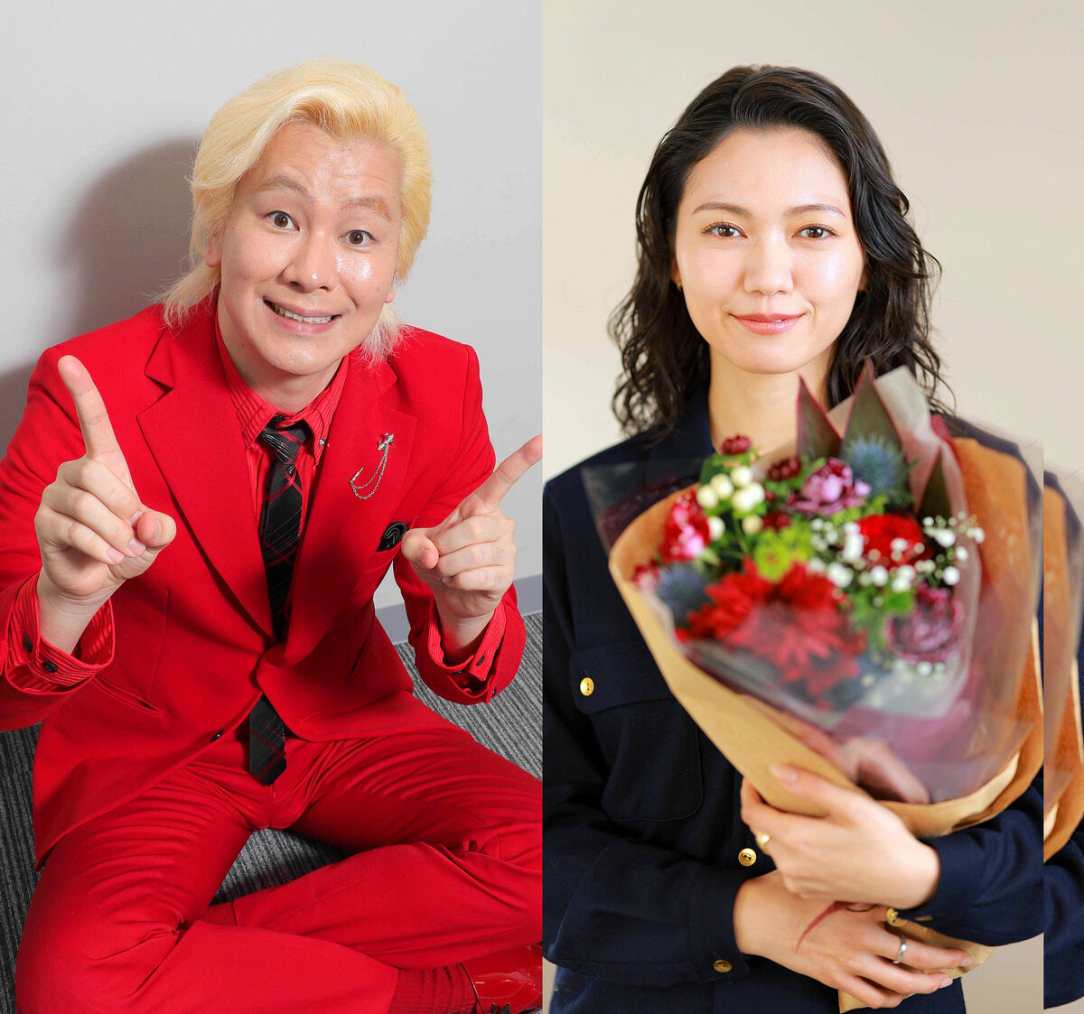 二階堂ふみとカズレーザー、電撃結婚発表で笑顔を見せる
