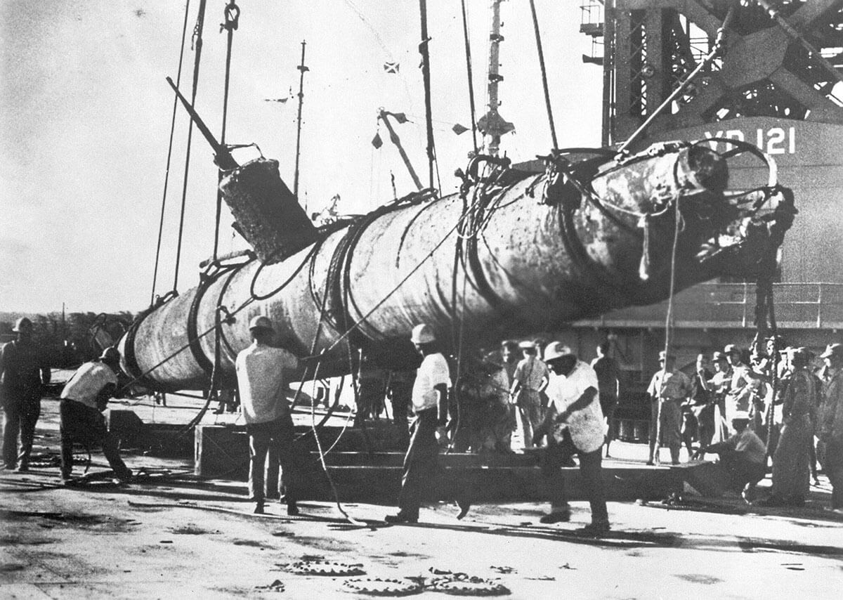 1960年にハワイ沖で引き揚げられた真珠湾攻撃に参加した特殊潜航艇「甲標的 甲型」