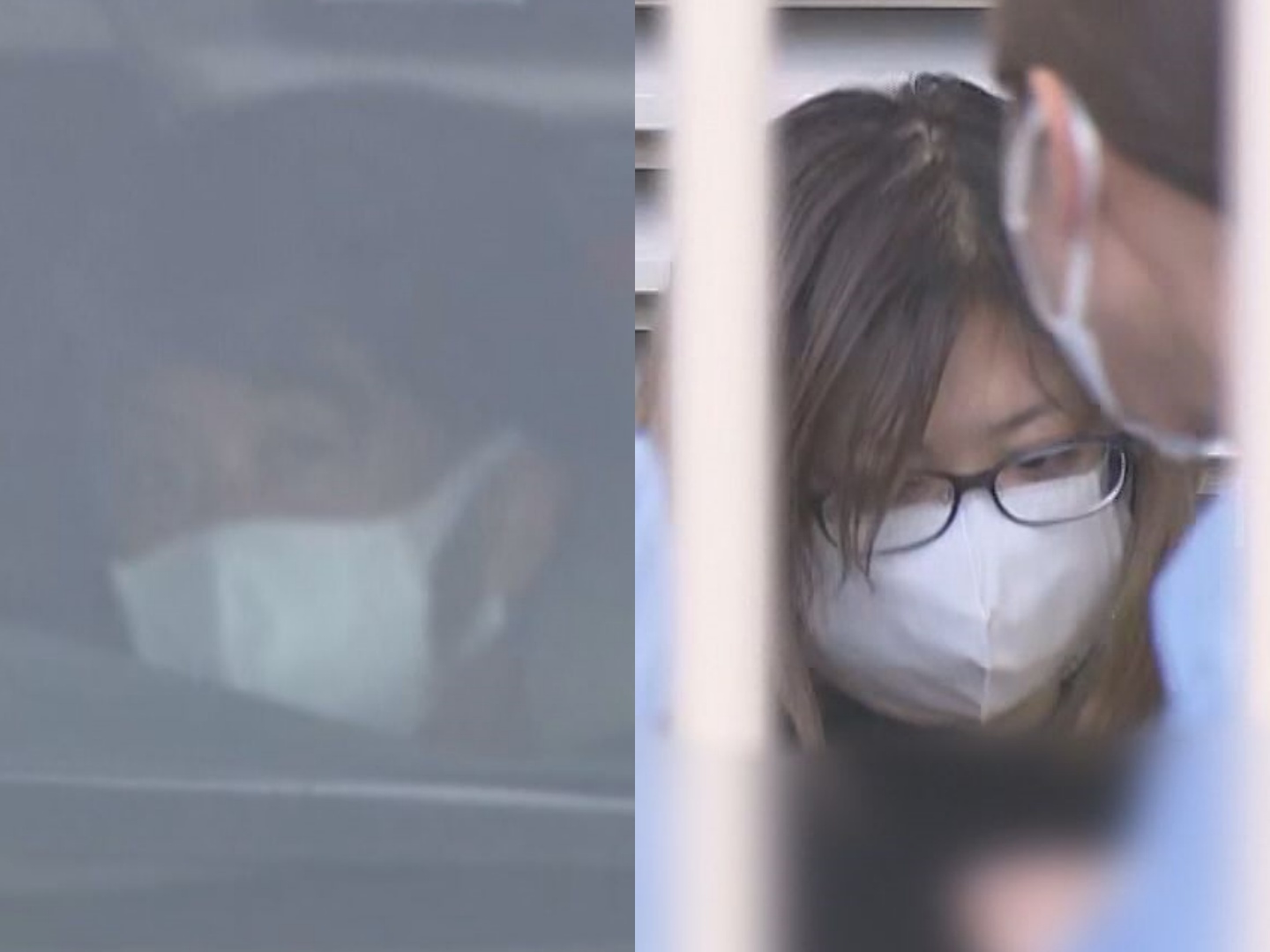 岐阜県本巣市の死体遺棄事件で送検される立花浩二容疑者と内縁の妻・神原美希容疑者。