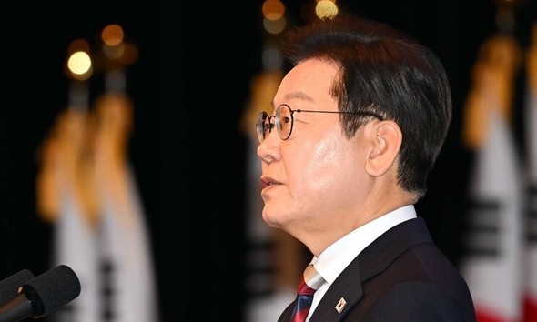 光復節の演説で在日・海外同胞の貢献に言及する李在明大統領