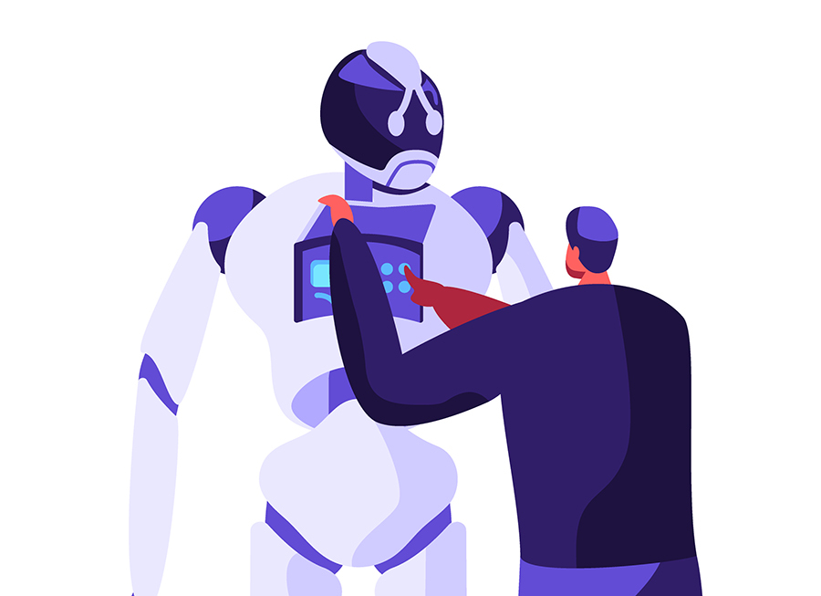 人工子宮を内蔵した妊娠ロボットのイメージイラスト