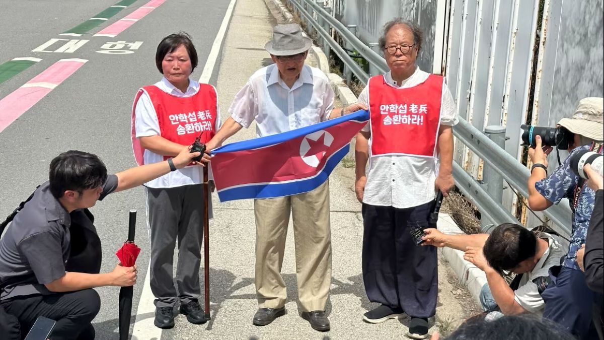 南北軍事境界線の非武装地帯（DMZ）で北朝鮮への越境を試みるアン・ハクソプ元兵士