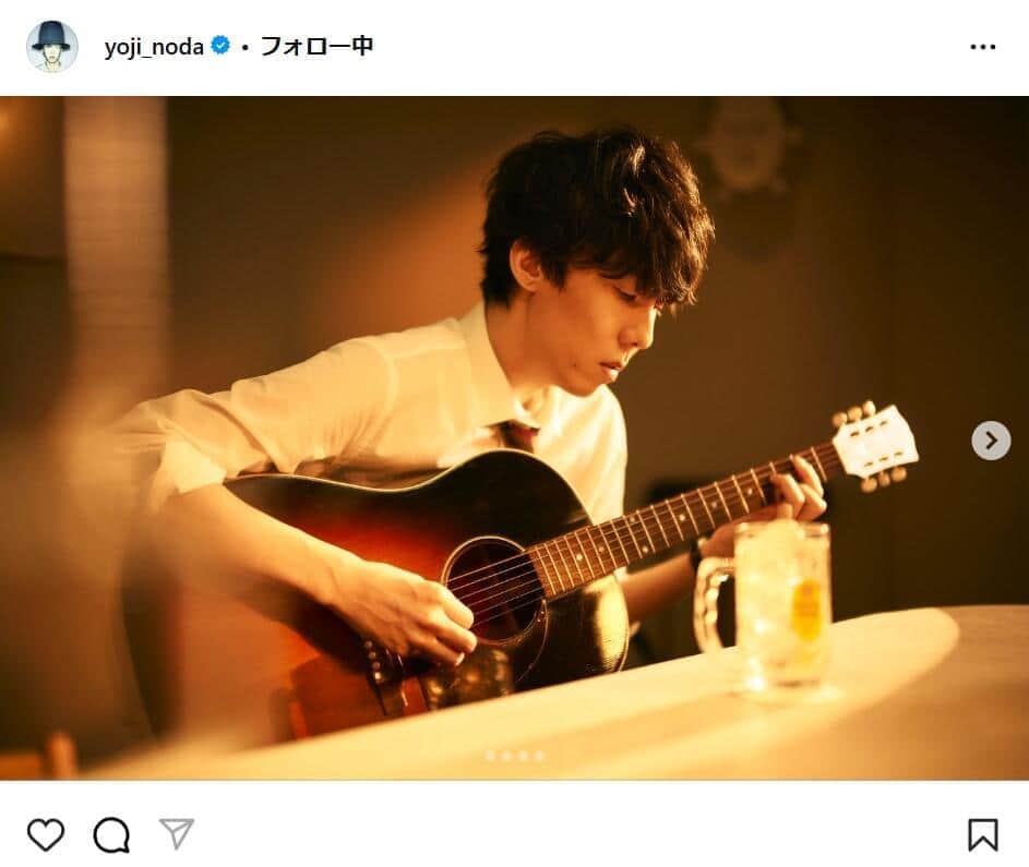 野田洋次郎が楽曲提供したドラマ「グラスハート」の劇中歌「永遠前夜」の再生画面を示すX投稿のスクリーンショット
