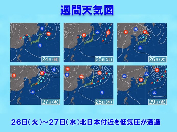 北日本における26日・27日の大雨予想：通学・通勤時の警戒が必要