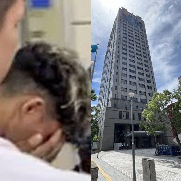 谷本将志容疑者とみられる男の姿。神戸市中央区のマンションで発生した殺人事件の容疑者として逮捕された。