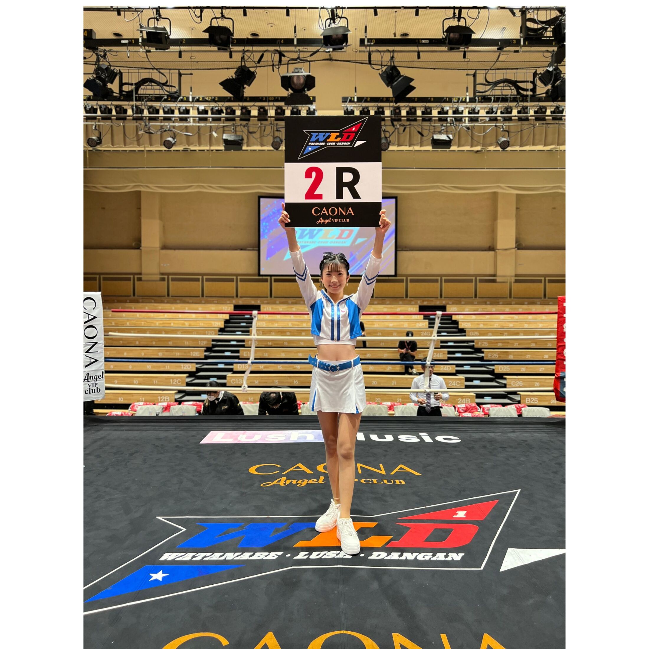 ボクシング大会『WLD Vol.3』で史上最年少ラウンドガールとしてデビューした中学2年生のMIUさん。