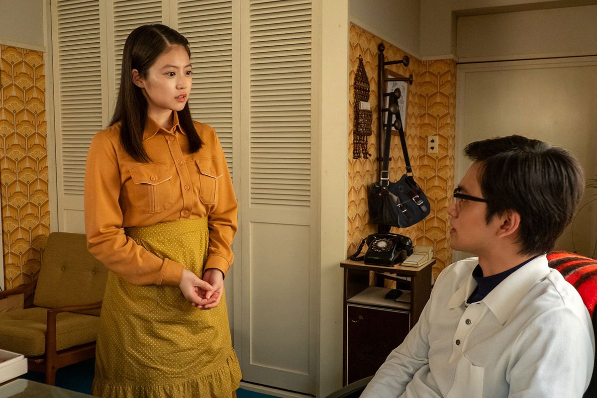 新居で羽多子と暮らし始める朝田のぶ（今田美桜）と柳井嵩（北村匠海）の様子