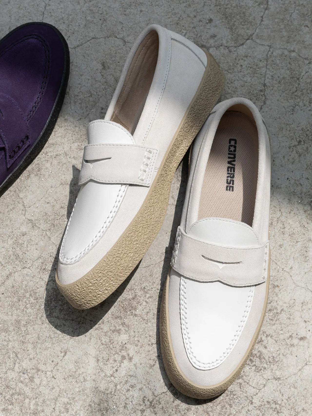 未使用級 CONVERS コンバース フリンジ ローファー 白 25cm ALL STAR CHUNK LOAFER / オールスター チャンク ローファー