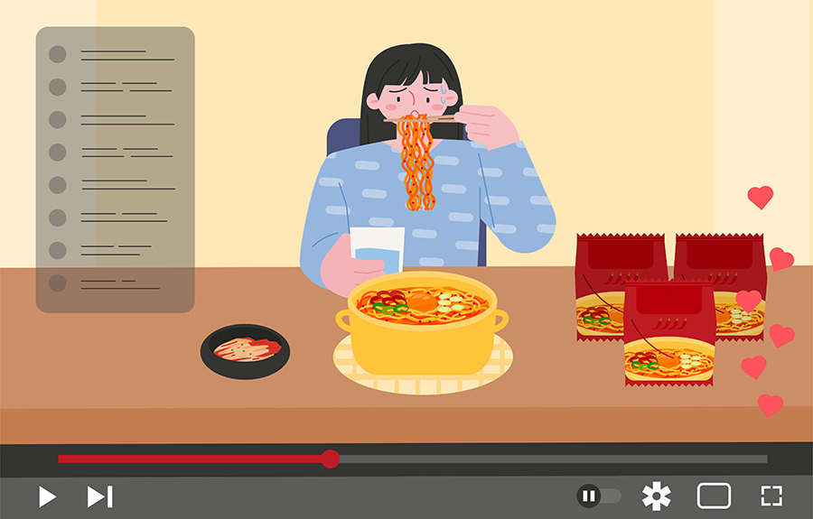 ブルダック炒め麺訴訟に関する論争を表すイラスト