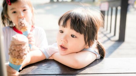 様々なアイスクリームが並ぶ様子。子どもの食の安全性とアイスの分類について解説します。