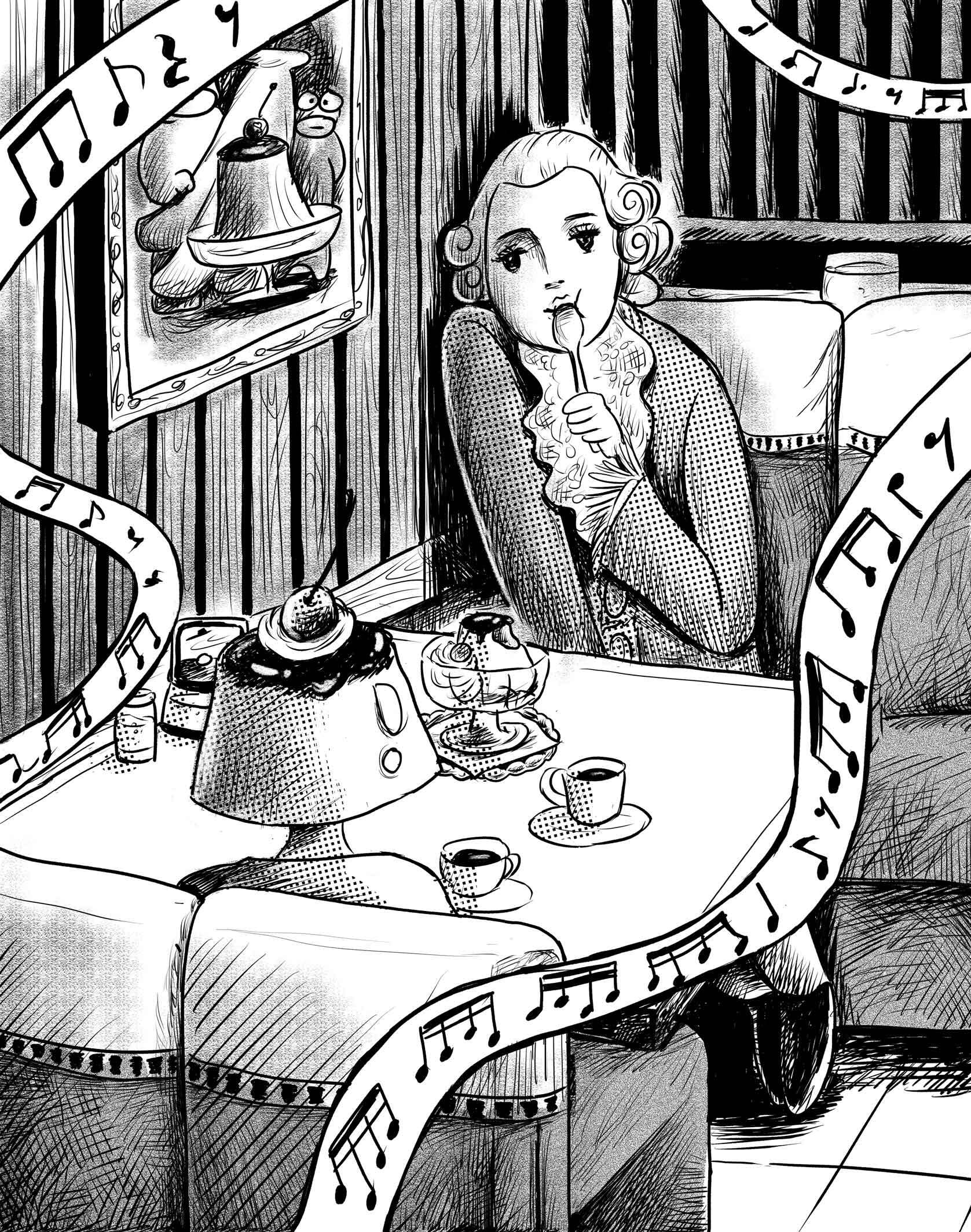 本郷三丁目「名曲・珈琲 麦」で提供される、生クリームとサクランボが添えられた昔ながらのプリン