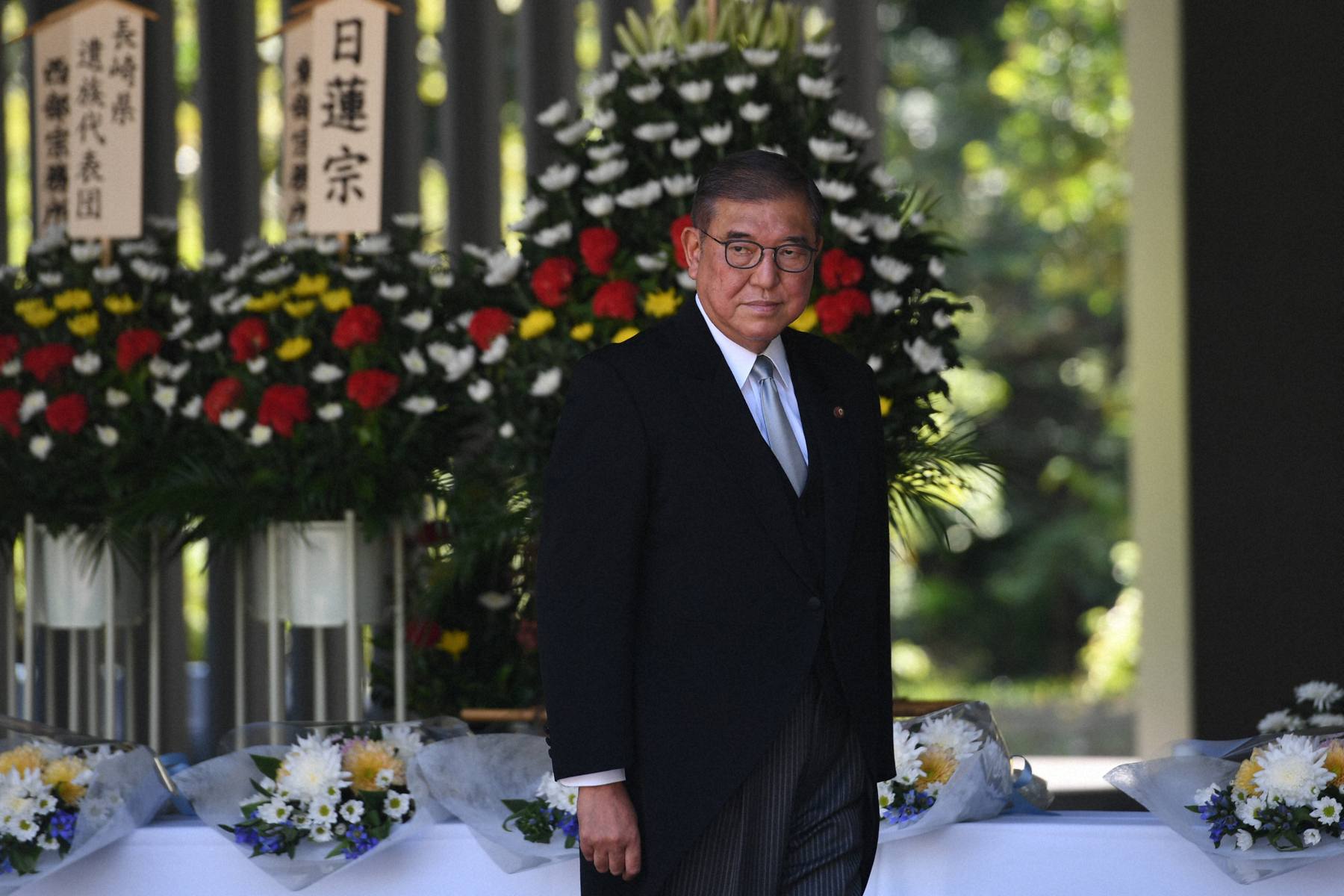 首相官邸で記者会見に臨む石破茂首相