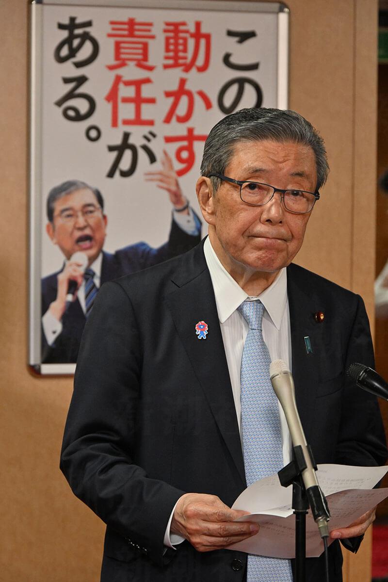 自民党幹事長の森山裕氏。参院選敗北後の党総括や政権運営においてその去就が注目されている。