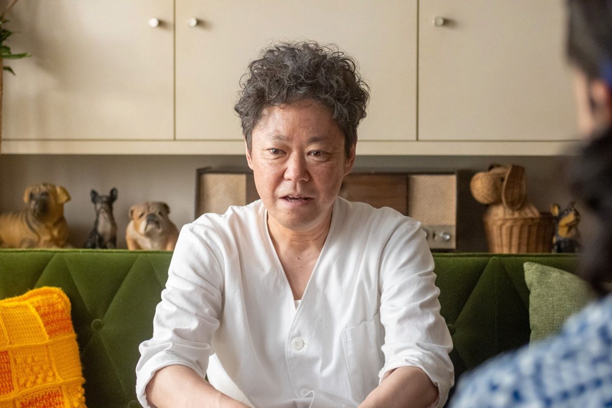 朝ドラ『あんぱん』第115回より、屋村草吉（阿部サダヲ）との再会を喜ぶ朝田のぶ（今田美桜）たち