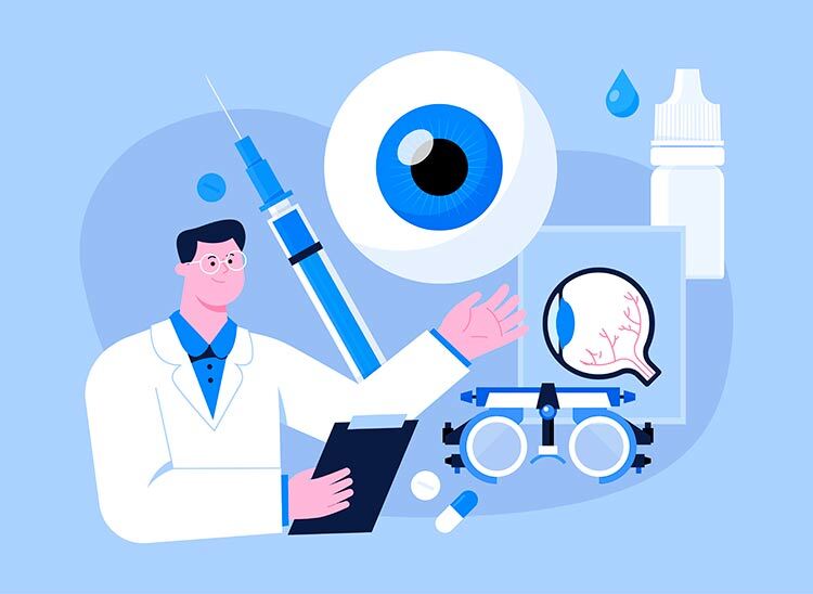 視力回復手術、OOKPの仕組みを示すイラストレーション