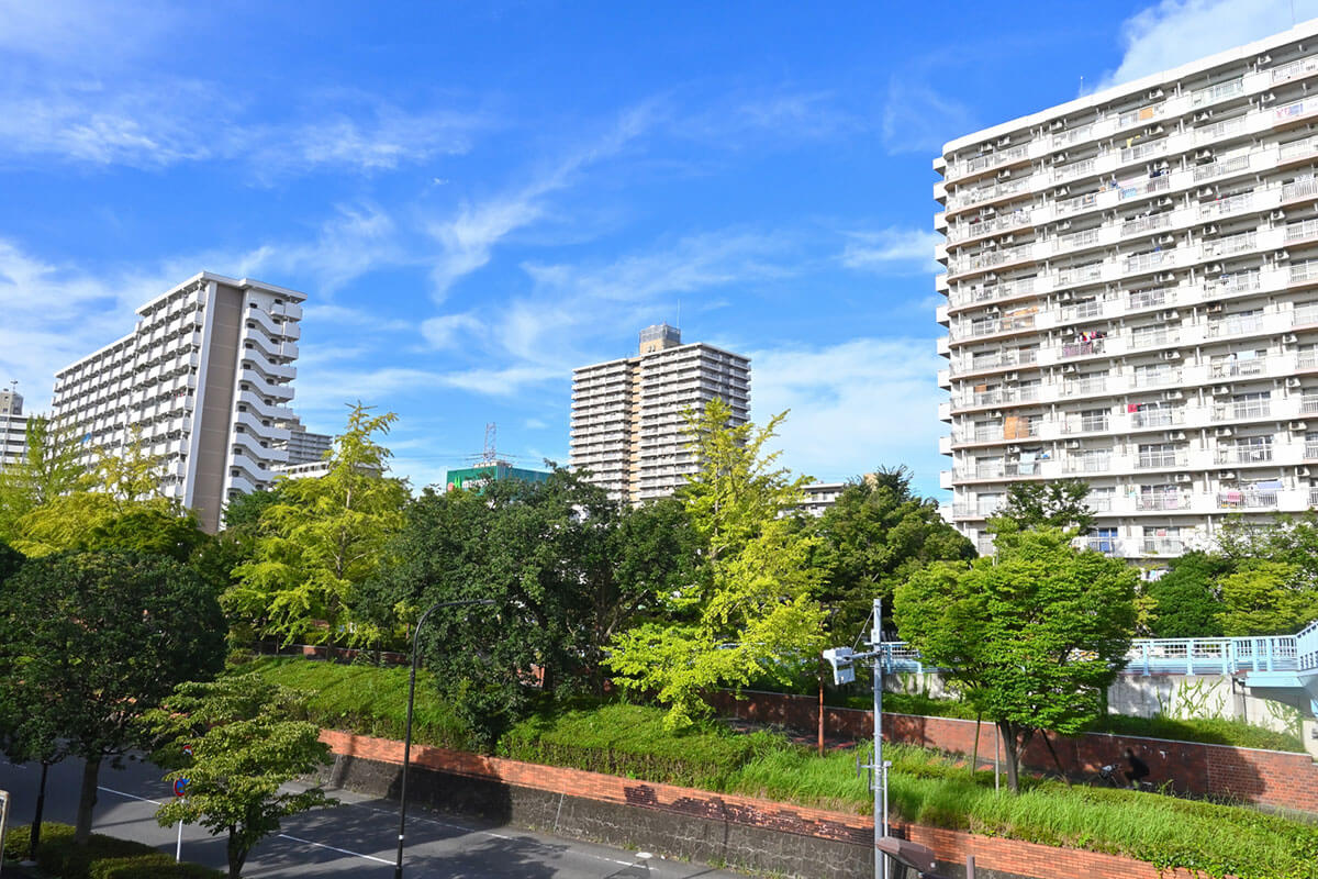 首都圏郊外、外国人比率が高い西葛西清新町の公営団地風景
