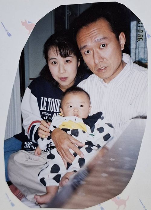 奈美子さん、息子の航平さんと
