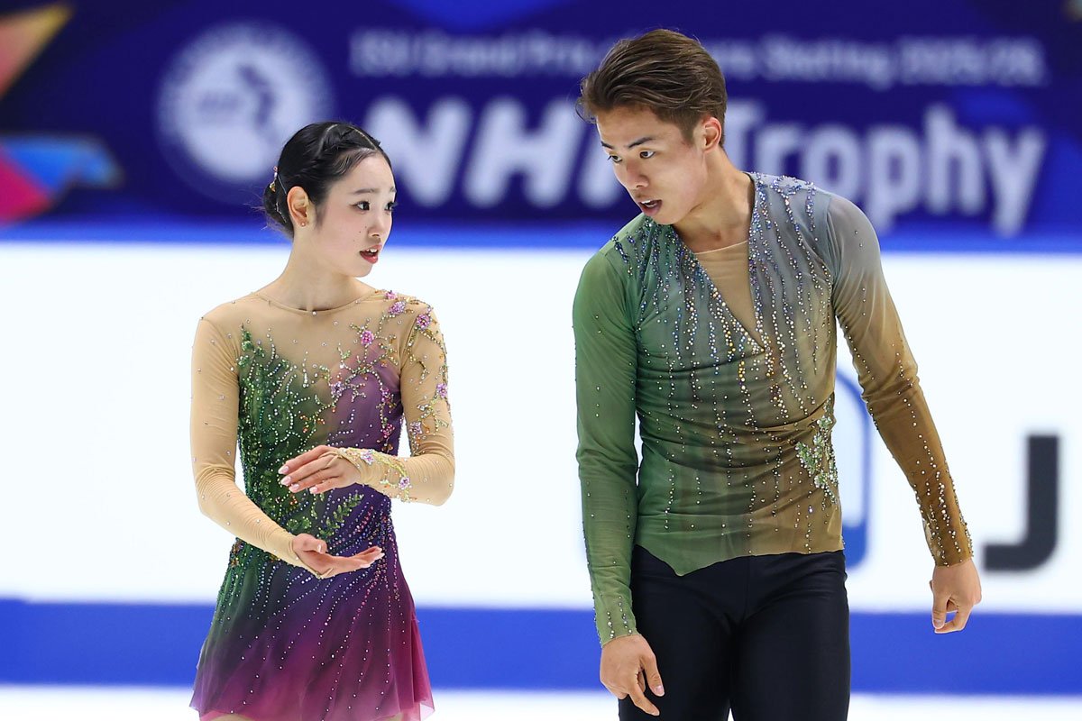 【フィギュア】〝ゆなすみ〟は5位発進 複数のミスに悔しさも表彰台圏内 3位と2・66点差(東スポWEB) - Yahoo!ニュース