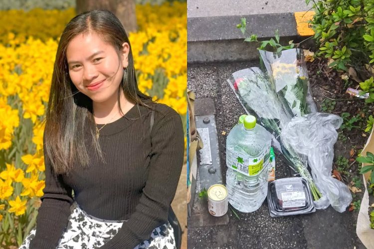 足立区ひき逃げ事故で亡くなったテスタドさんを悼む献花