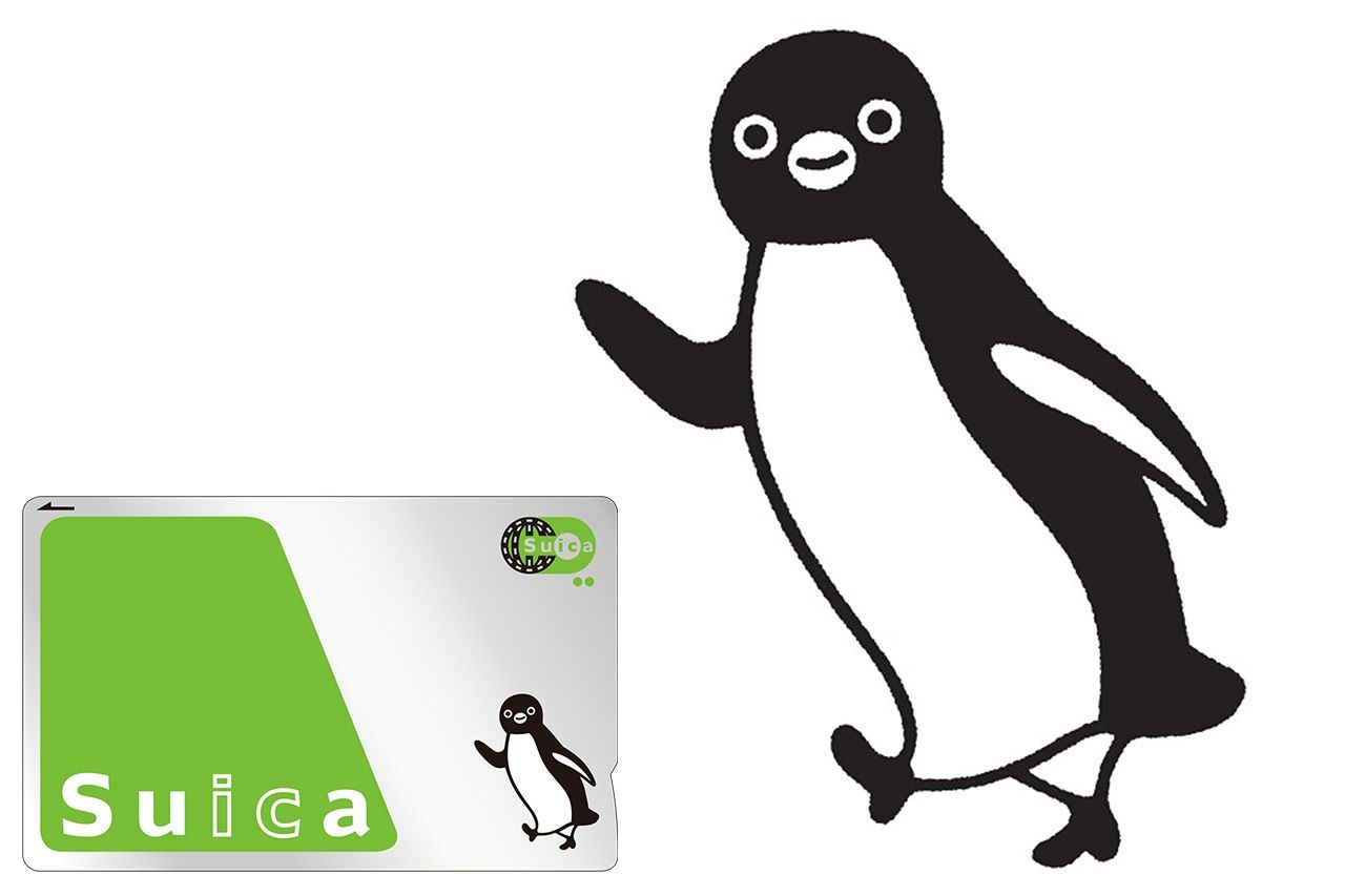 Suicaカードと長年親しまれたSuicaのペンギンのイラスト