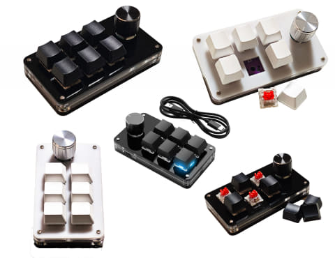 希少！　ビミニボタン　3個組み XYZA、小型の6ボタン＋回転ノブスイッチを搭載した片手マクロ