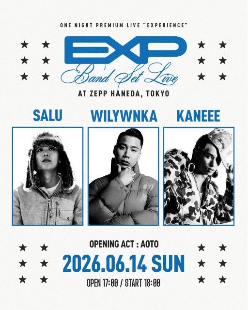 WILYWNKA、Kaneee、SALU、バンドセットによるスリーマン・イベント