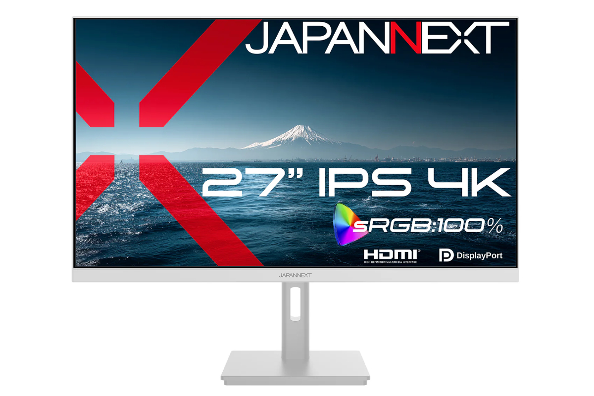 JAPANNEXT、27型4K液晶モニター「JN-IPS2709U-W」。sRGB 100％カバー