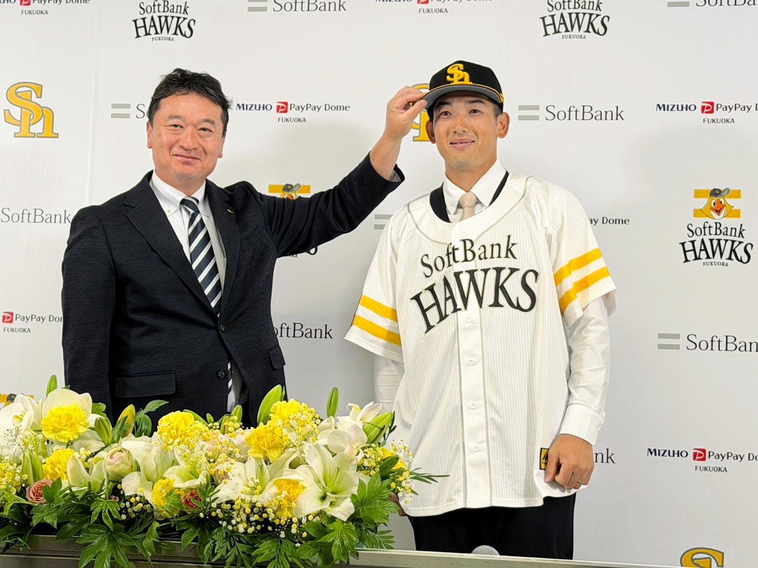 ソフトバンク 山本祐大が入団会見「自分でも切り替えが早いと思いまし