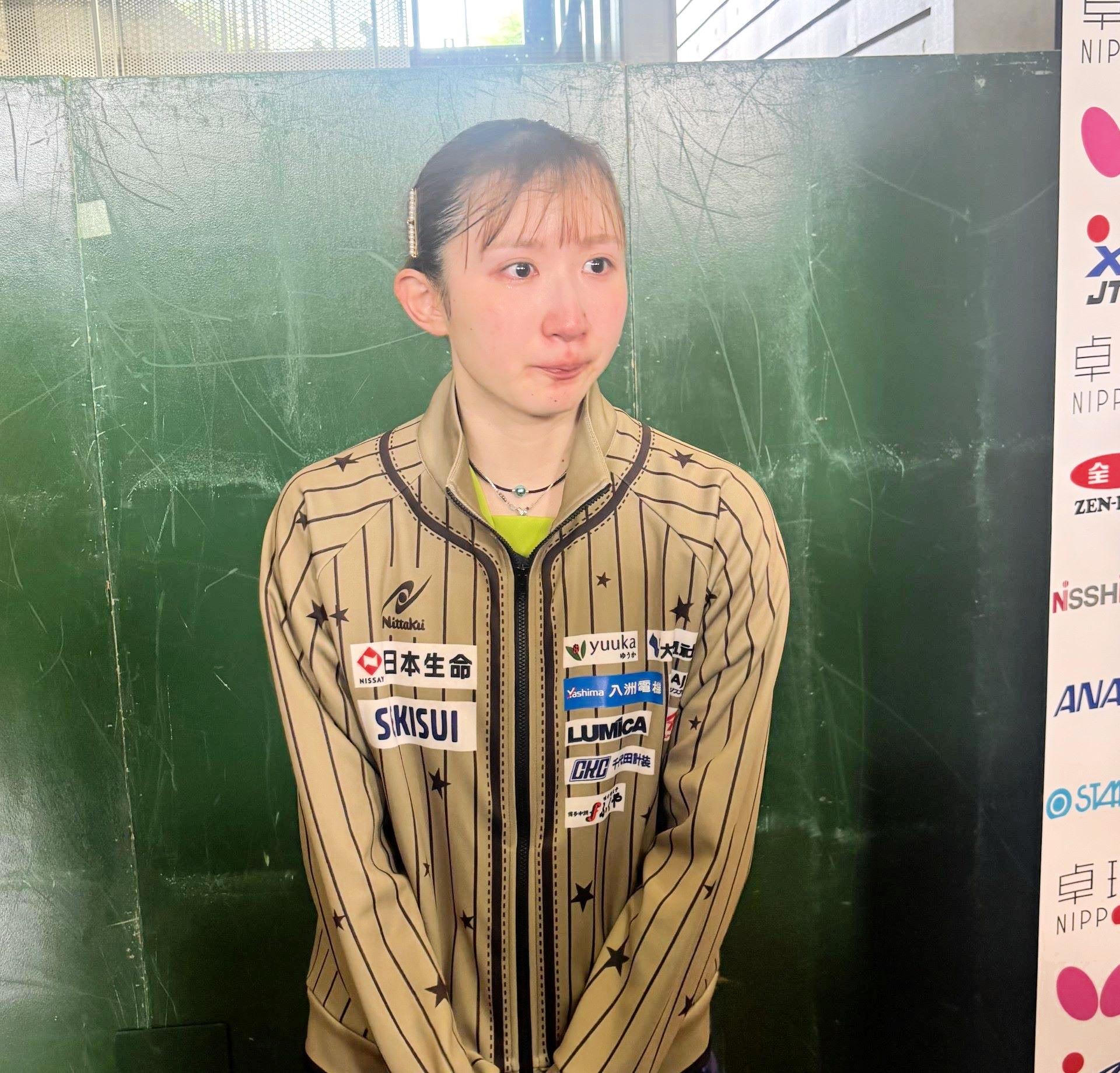 卓球 早田ひなが準決勝敗退に悔し涙も「新たな一歩を踏み出せた」 世界